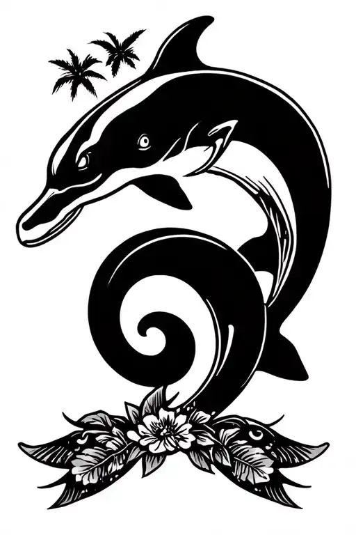 Dophin With Philippines And Hawaii Culture 3 Stars