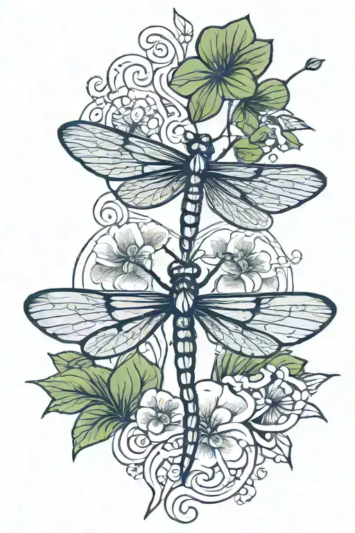 4 Leaf Clover With Dragonfly
