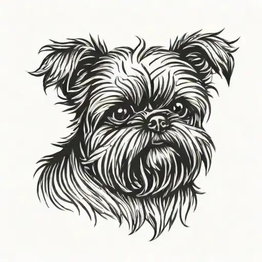 Affenpinscher Simple Line Drawing