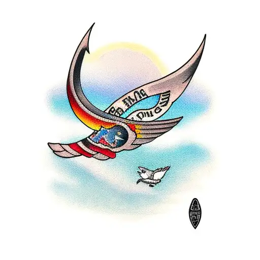 Boomerang Flying Over A Stream Of Water