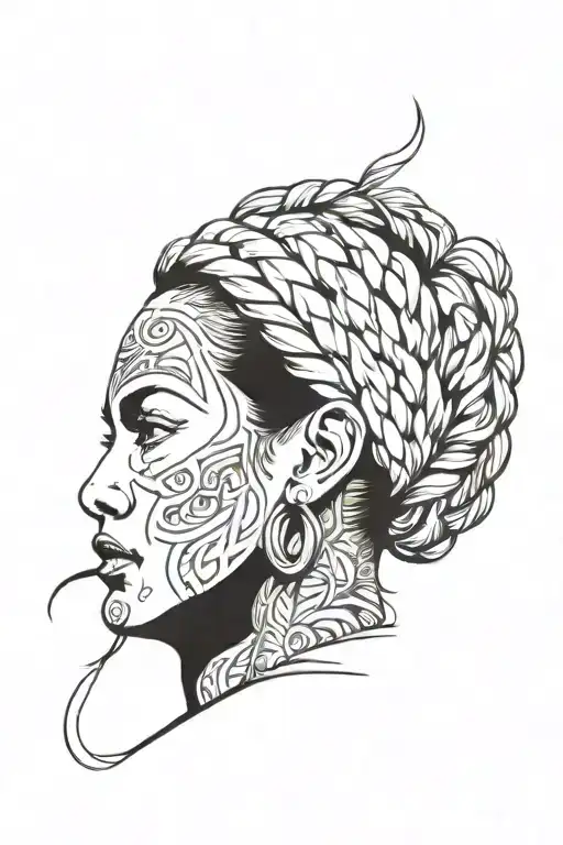 Woman Face Braids