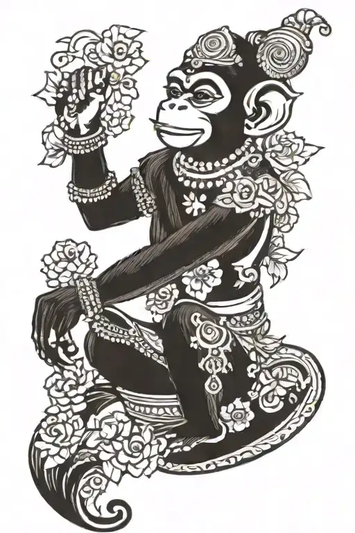 Monkey Krishna Sitting