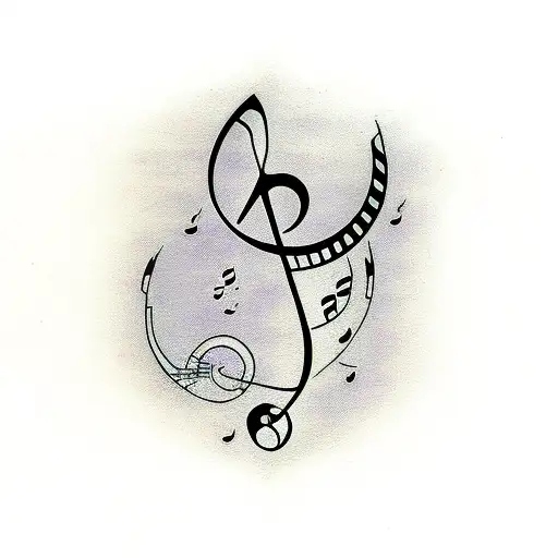 A Tattoo Of A Music Note Made Out Of Kitchen Utensils