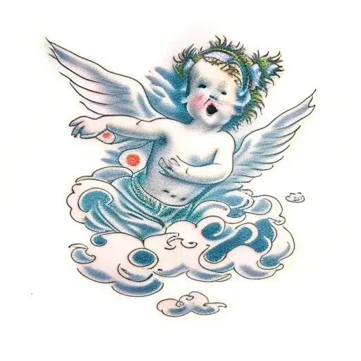 Cherub In Clouds