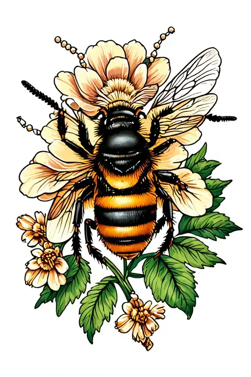 Bee On Flower With A Rosary Around