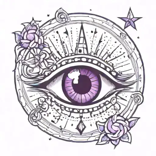 Eye Clairvoyance Magic Stars Everything Sees The Truth Future Purple Color