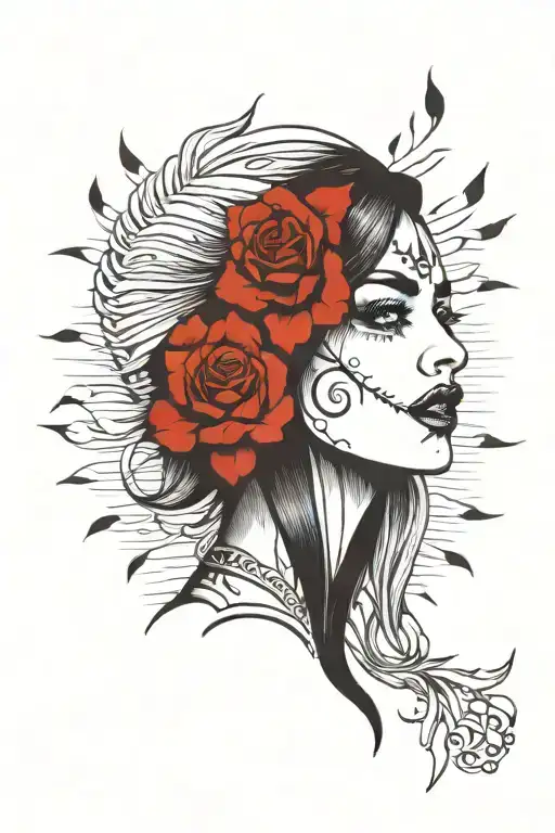 Woman Face Black Tears Black Eyes