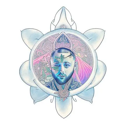 Mac Miller Divine Feminine Albumn Cover But With A Meditating Praying Mantis In The Middle