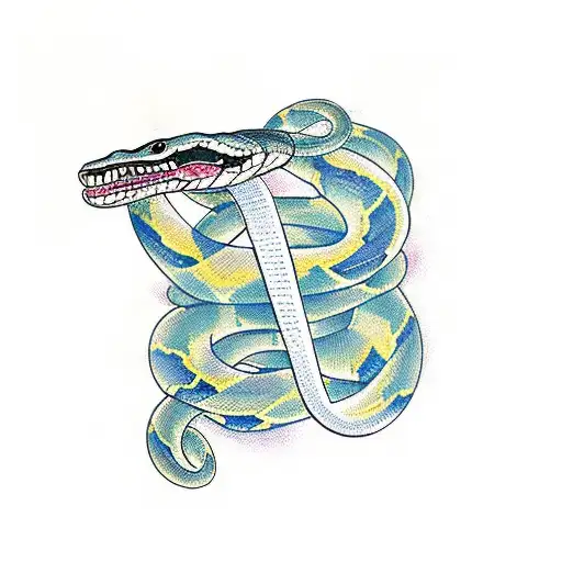 Snake Rapped Around The Letter X