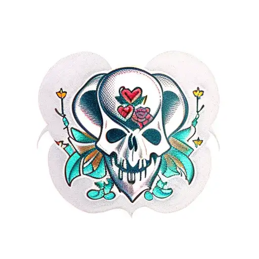 Bow Heart Skull