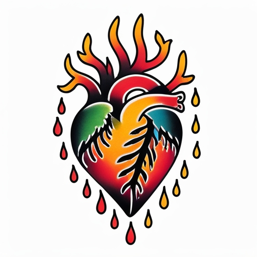 Tears of the Phoenix’s Eternal Heart Tattoo idea