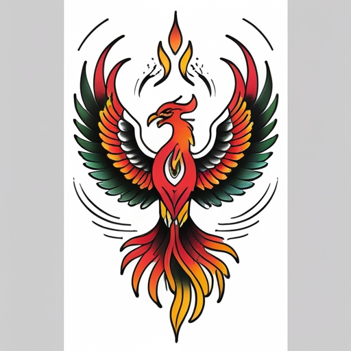 Sacred Phoenix’s Breath of Time Tattoo idea