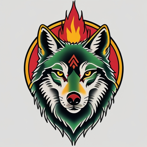Sacred Ember of the Wolf’s Path Tattoo idea