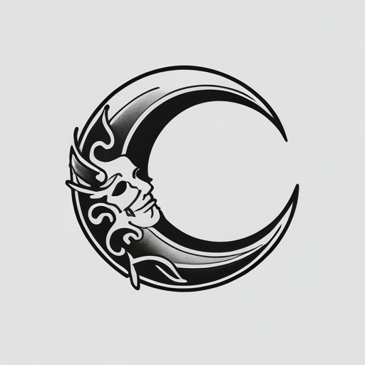 Silver Crescent Tattoo idea