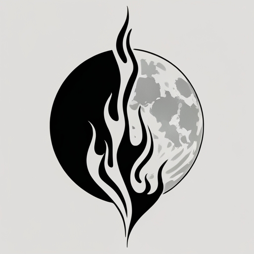 Moonlit Flame’s Path Tattoo idea