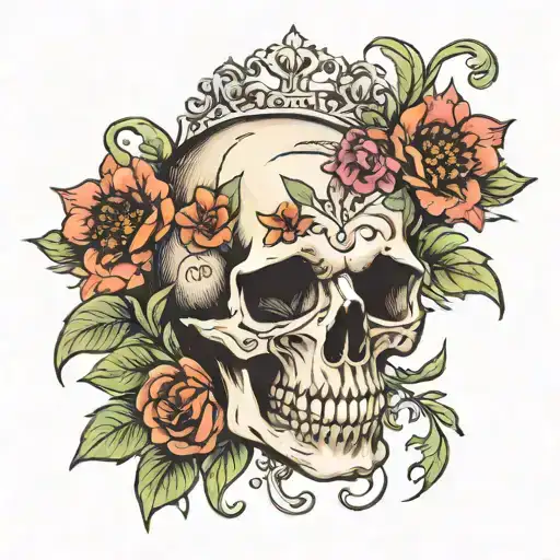 Skull And Wildflower Crown