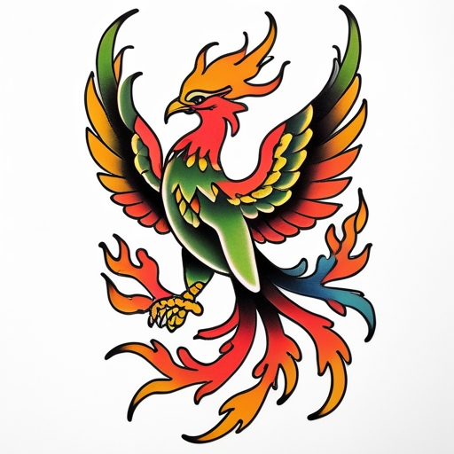 Phoenix’s Path of Flames Tattoo idea