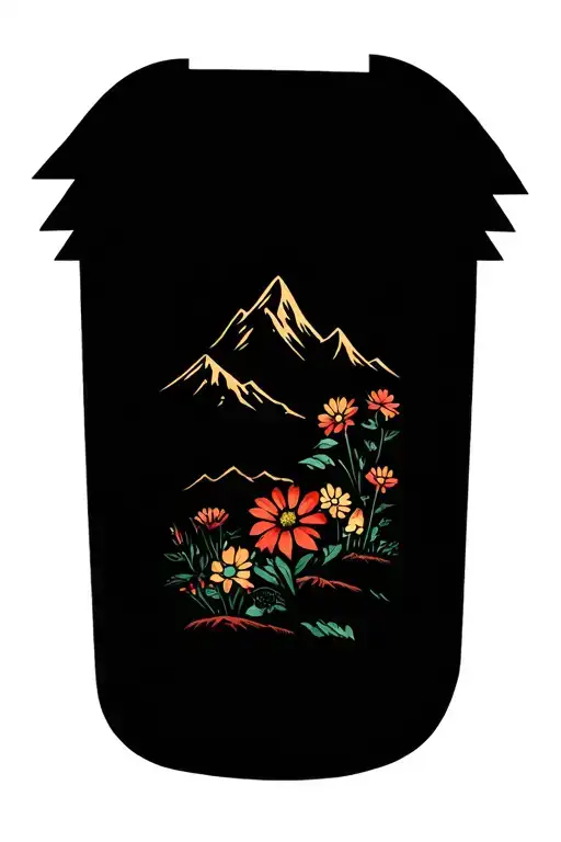 Mountains Landscape Flowers Inside Representing Children