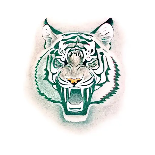 Tiger In Forest On Forearm