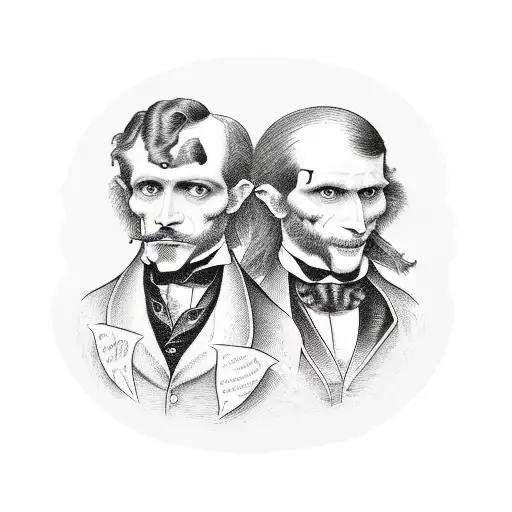 A Macabre Portrait Of Dr Jekyll And Mr Hyde In A Split-face Design