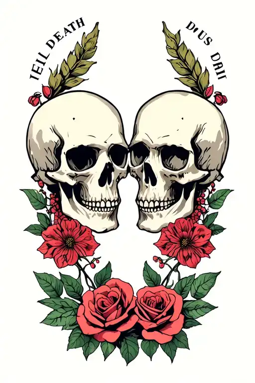 Till Death Do Us Part Skulls Facing Each Other