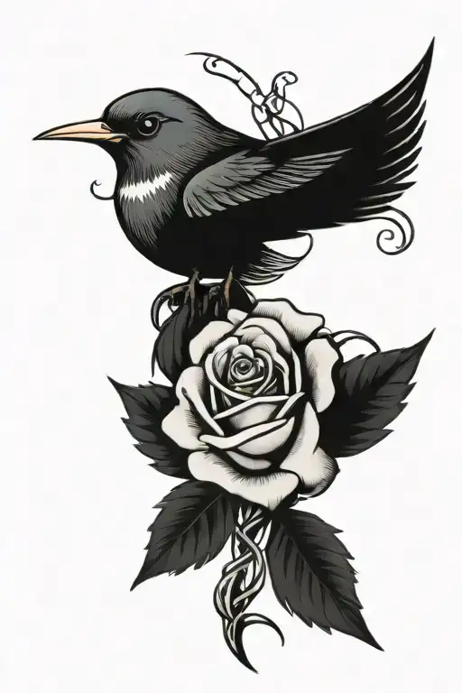 Rose Name And Swallow Bird