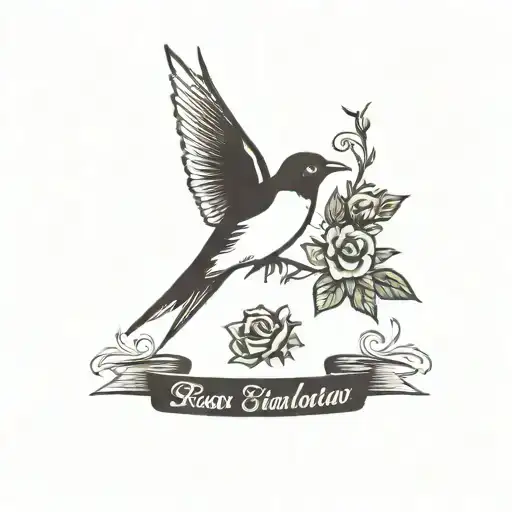 Rose Name And Swallow Bird