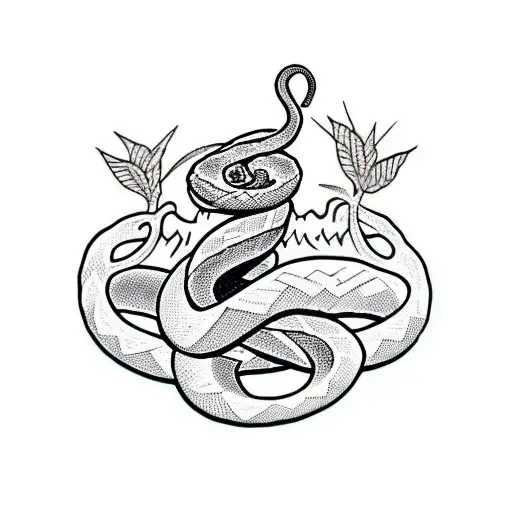 Snake Rapped Around An X