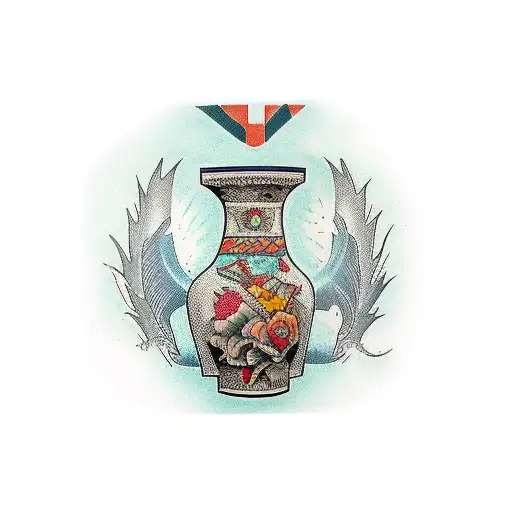 A Roman Vase Broken Into 3 Pieces