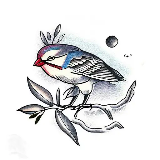 Bird Holding Olive Leaf