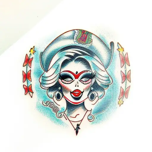 Mexican Pin Up Girl With Dark Sunset