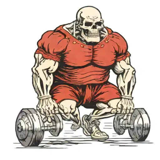 Skeleton Strongman Lifting Weights