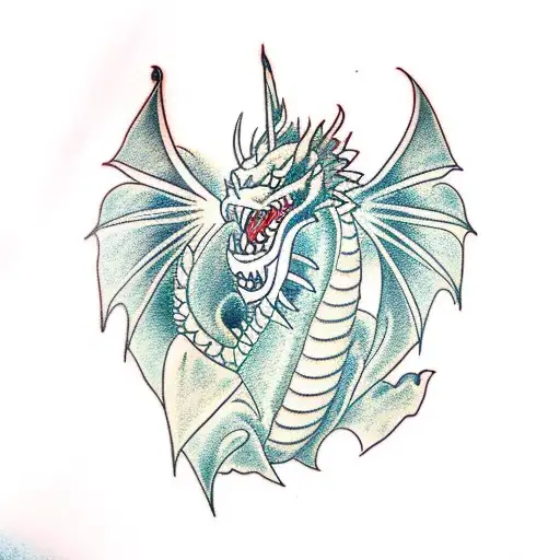 Dragon With Head And Tail On Forearm