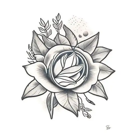 Edelweiss With Leaves Around It