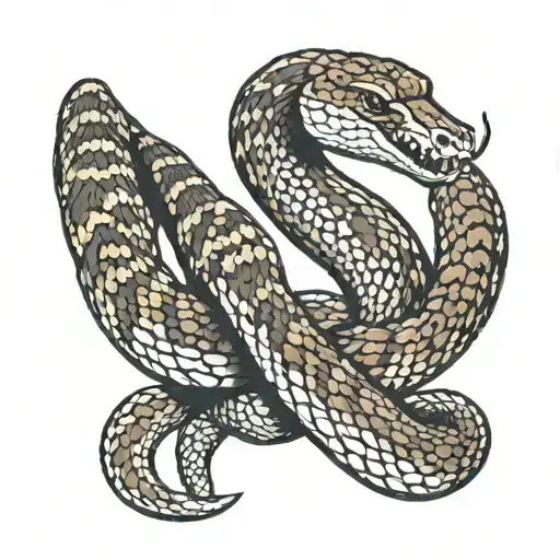 Brown Western Diamondback Rattlesnake Wrapped Around Arm