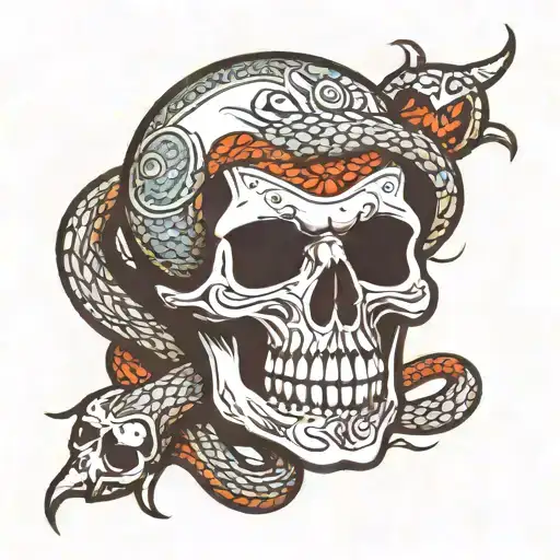 Skull An Snake