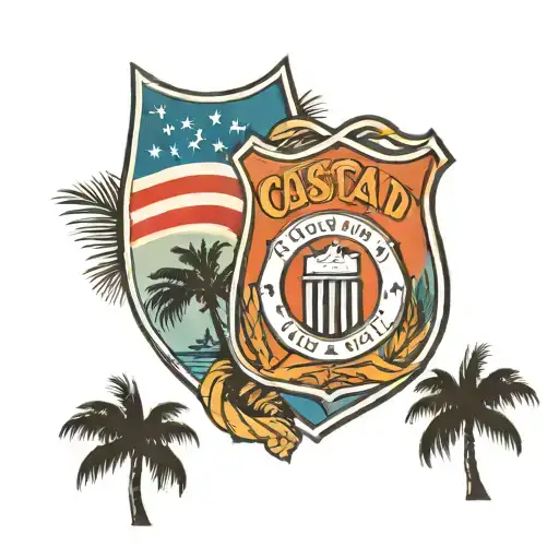 Coast Guard Shield With Palms Tree