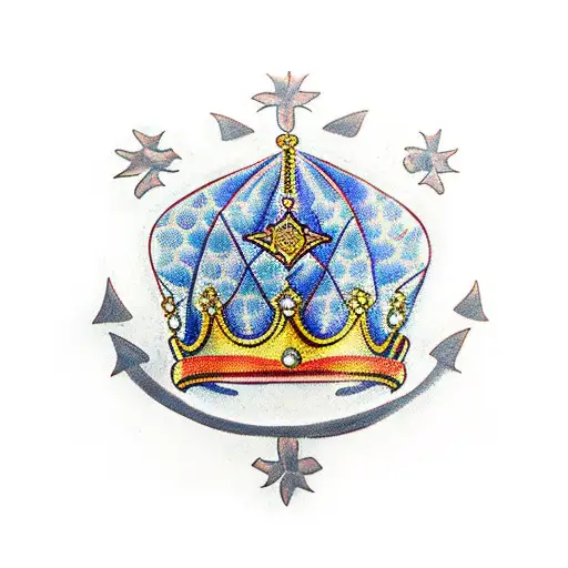 A Crown With The Name Gaspar In The Center Of The Neck