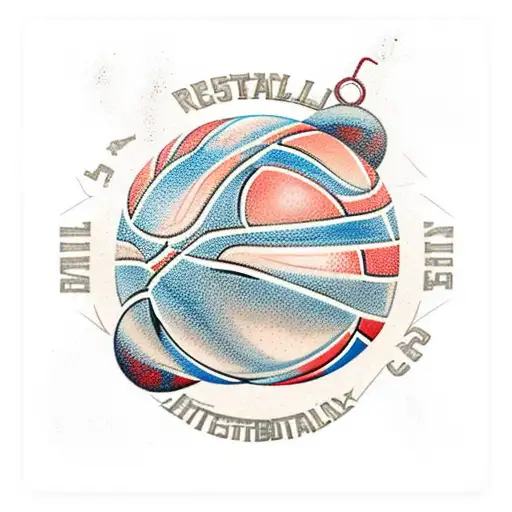 A Realistic Depiction Of A Basketball Court With Sailor Jerry's Bottle As The Center Circle