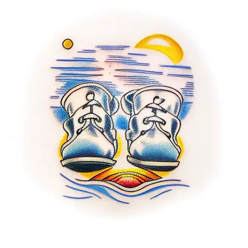 Baby Foot And Sunrise