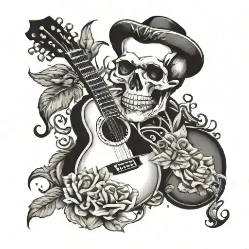 Guitar And Skull
