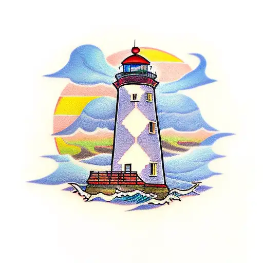 Lighthouse With Lake