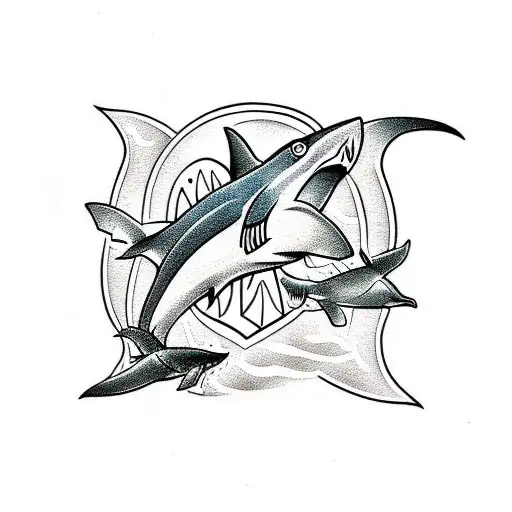 Polynesian Style Shark And Turtle