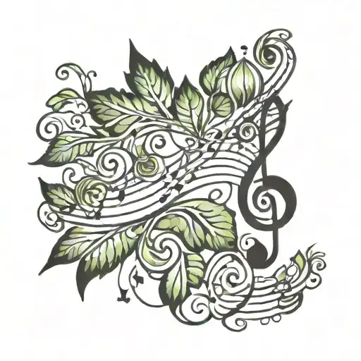 Music Notes With Leaf Vines