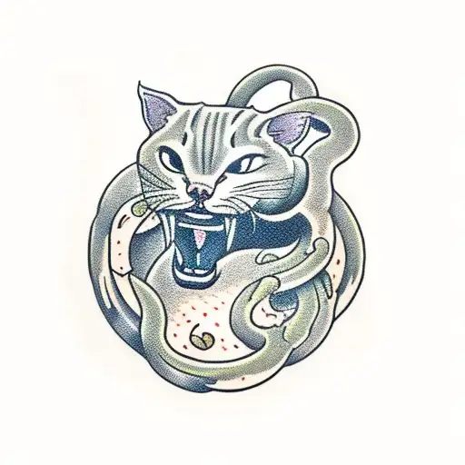 Boa Constrictor Eats Cat