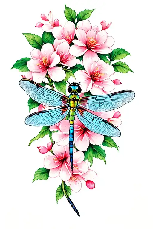 Dragonfly & Cherry Blossoms Gentle Design