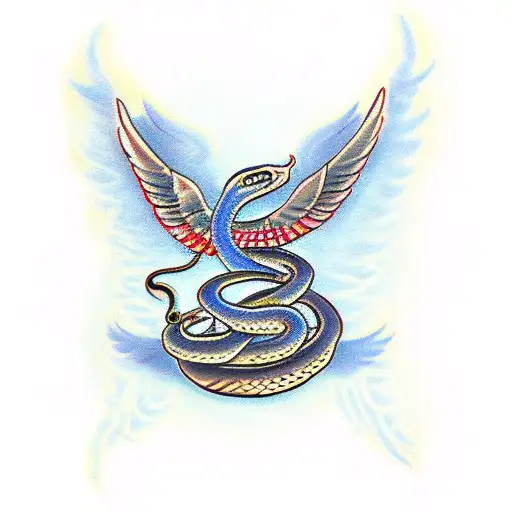 Snake With Wings On Head