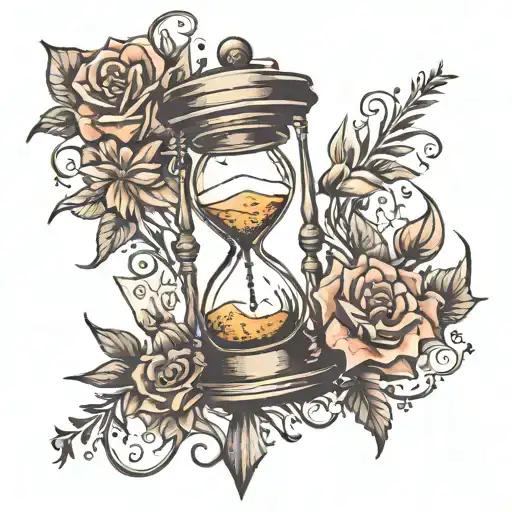 Hourglass In Watercolor Style