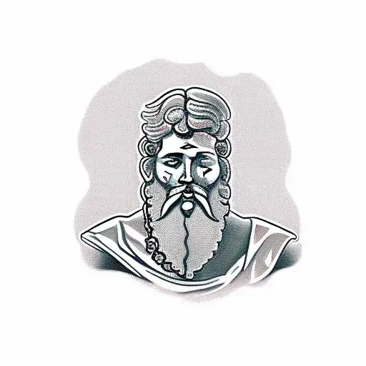 Roman Statue Of A Bearded Man