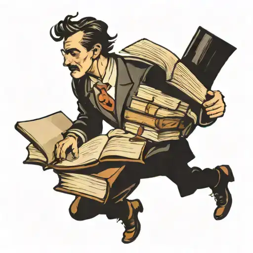 Man On Top Of Books Knowledge Freedom